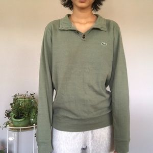 Lacoste green quarter button up
